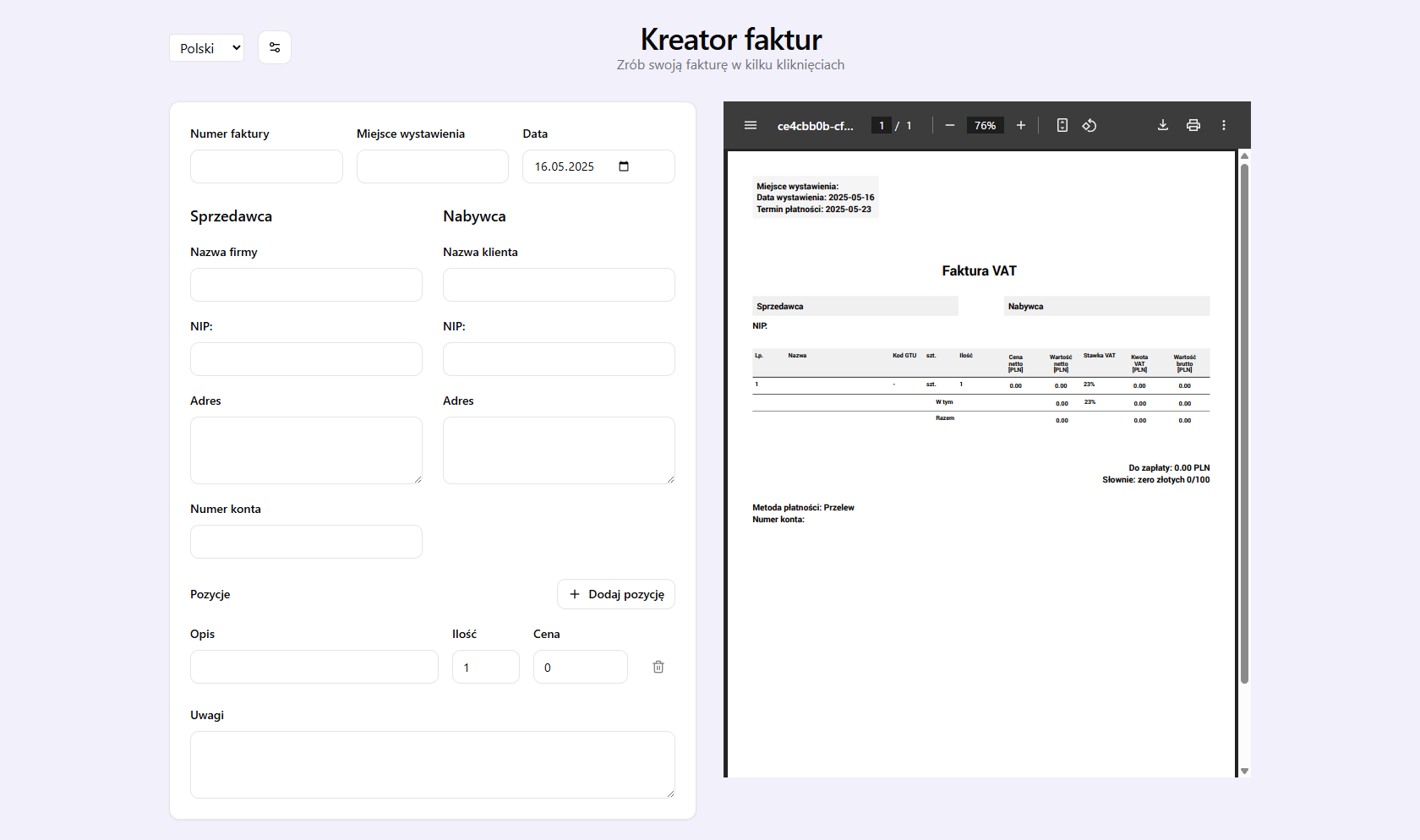 Kreator Faktur