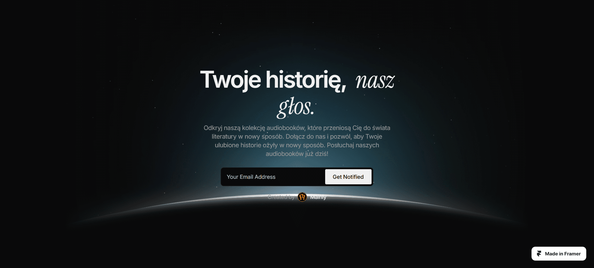 Audiogen - projekt strony internetowej stworzonej przez agencję Mainly. System automatyzacji zbierania leadów dla startupu