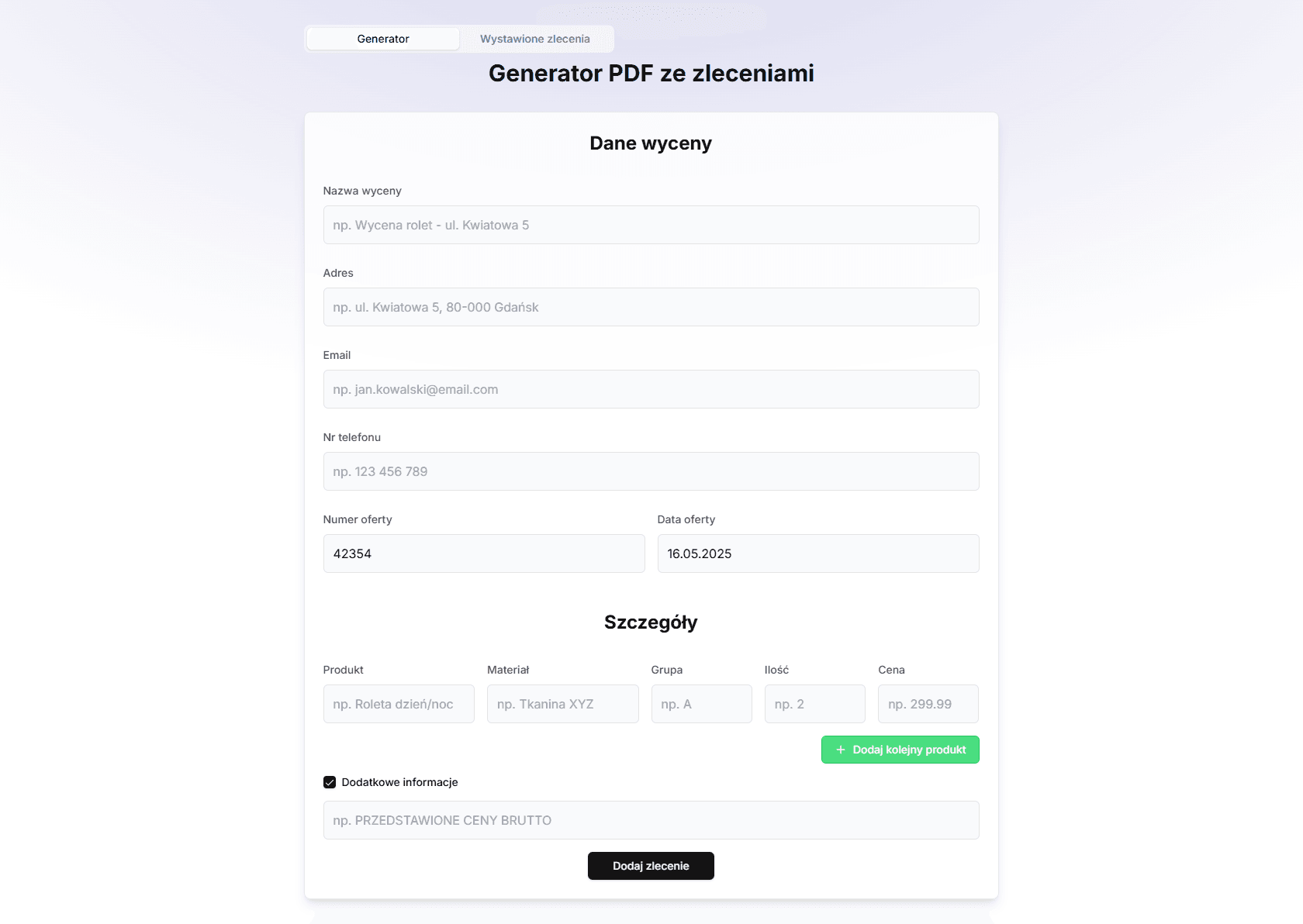 Generator Ofert Rolety3miasto - projekt strony internetowej stworzonej przez agencję Mainly. System automatyzacji wycen i generowania ofert dla firmy roletowej